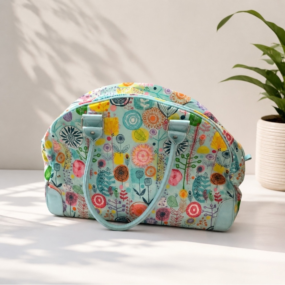 Paperchase Floral Overnight Gym Travel Bag Colorful Garden Print